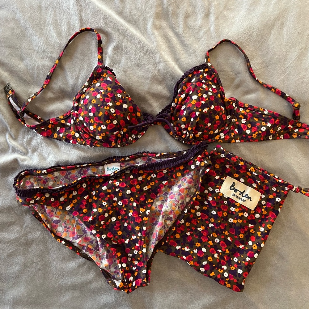Boden Floral Bikini with Storage Bag